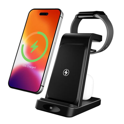 3-In-1 Wireless Charger: Fast, Portable, Safe Electronic Charging for Cellphone Smartphone, Apple Watch & Airpods